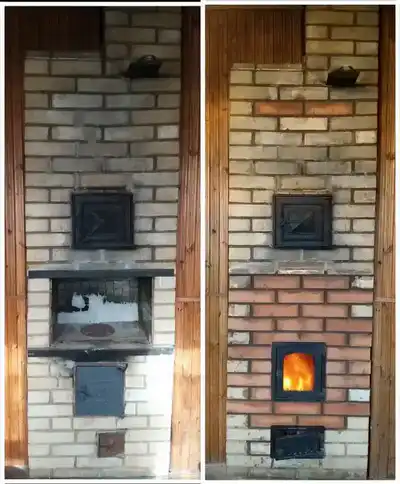 Ремонт печки: переделали топку, убрали варочную плиту и установили стеклянные дверцы